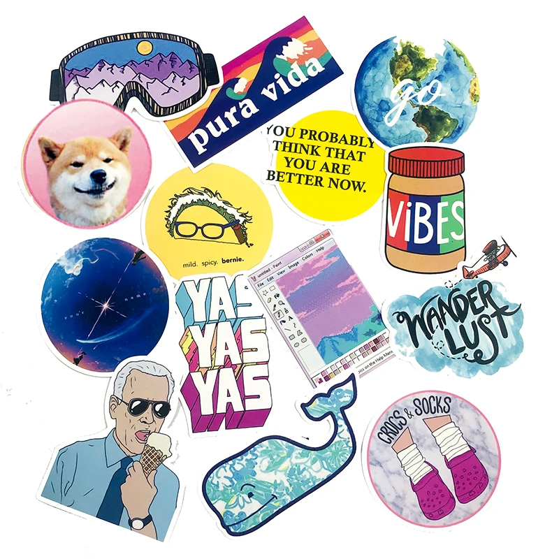 100 шт маленькие свежие освежающие уличные туристические наклейки для DIY скрапбукинга чемодан компьютерный СКЕЙТБОРД гитара мото игрушка