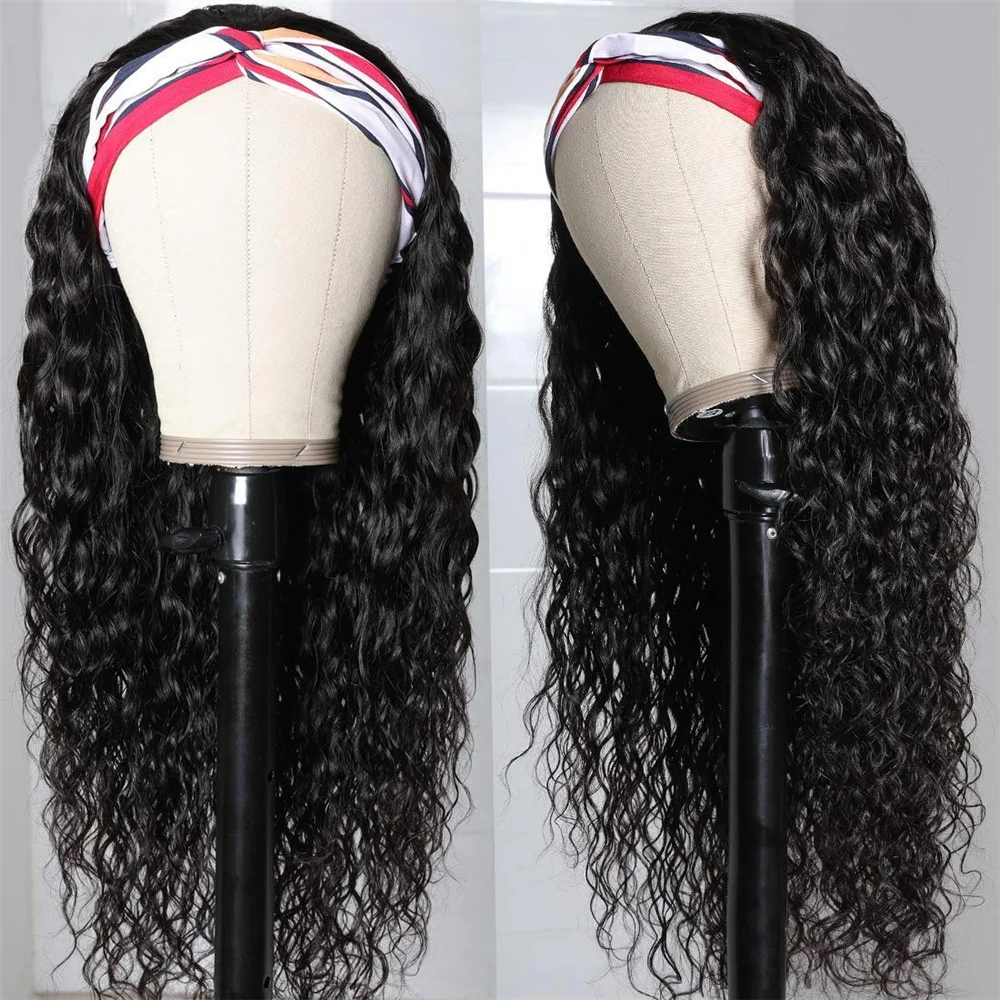 Peruca do Cabelo Perucas para Preto Peruca com Bandana Emol Kinky Encaracolado Humano Remy Brasileiro Completo Máquina Feita Feminino Glueless 22 High Quality Apliques e perucas