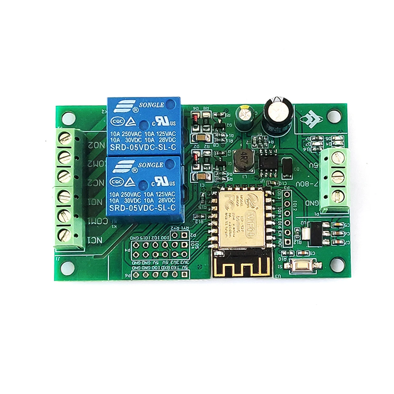 ESP8266 ESP-12F Wi-Fi AC 250 В/DC 30 в 2-канальный релейный модуль Беспроводная макетная плата