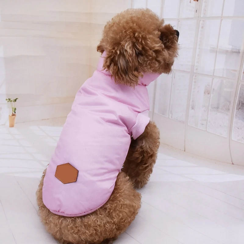 Теплое пальто для домашних животных зимняя одежда для щенков утепленный жилет костюм Чихуахуа Тедди собака однотонная блузка для маленьких собак