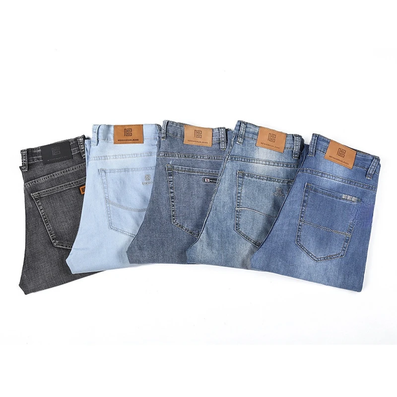 Spring Summer Cotton Men's Jeans High 