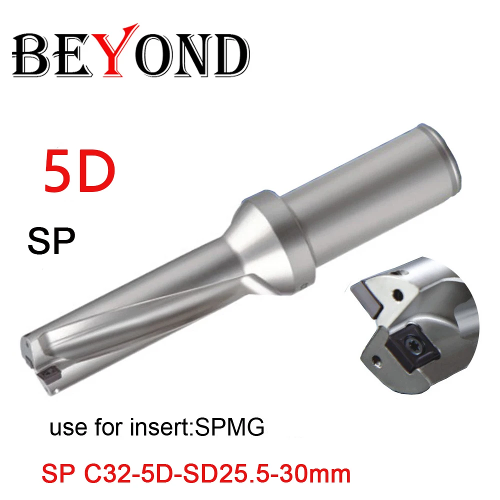 

BEYOND U drill SP 5D 25-30mm 25.5 26 27.5 28 29.5 CNC indexable Drills for SPMG 07T308 insert cooling hole drilling bit set cnc