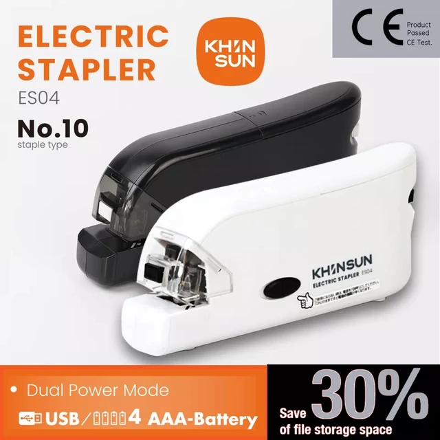 Khinsun Electric Stapler Stationery Automatic No.10 Staples School Paper  Stapler Office Stationery