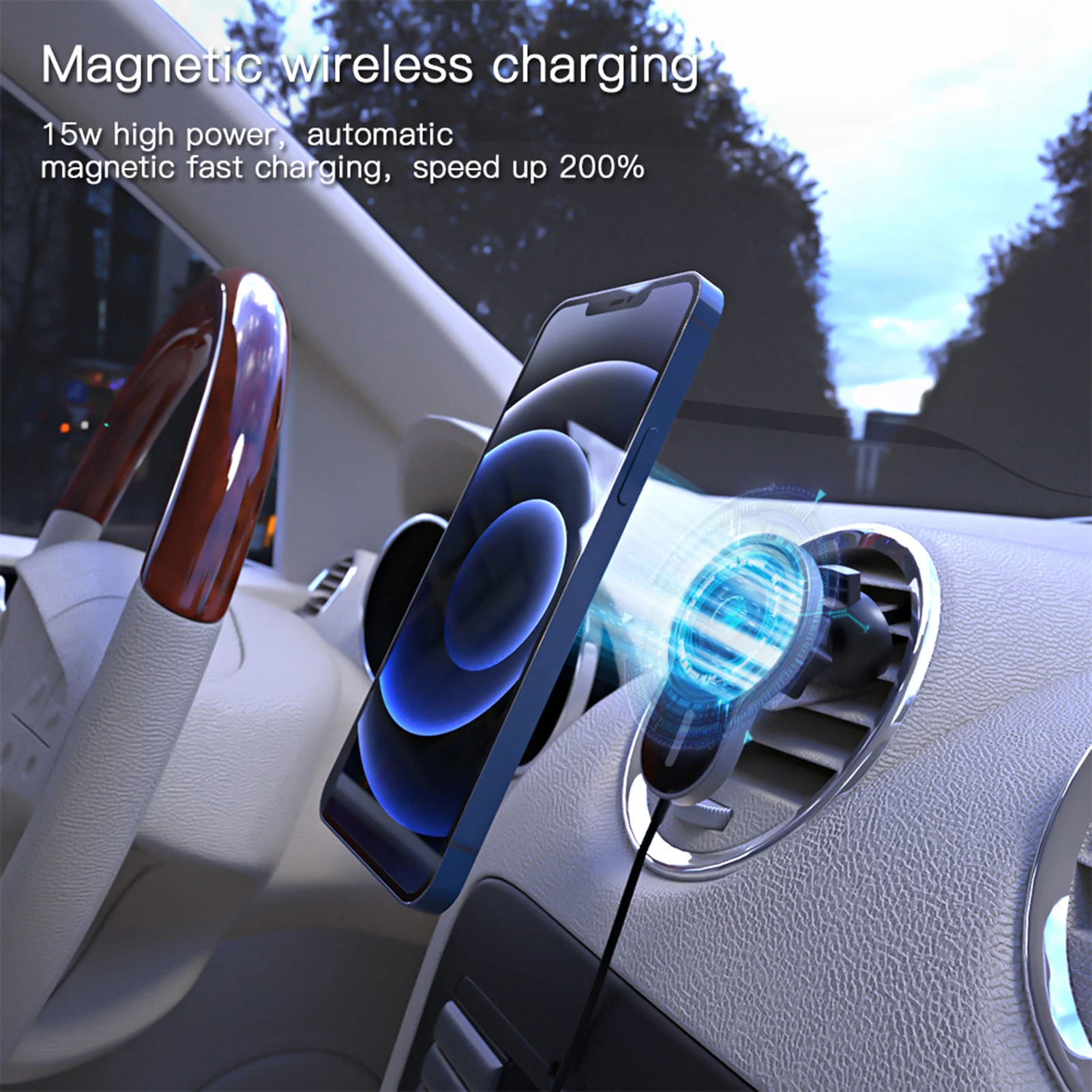 15W Qi Car Phone Holder Wireless Charger Mount Intelligent Infrared for Air Vent IPhone12 Pro | Мобильные телефоны и