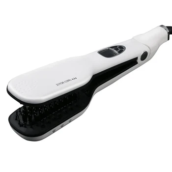 

NewHair Straightener with Steam Salon Professional Nano Titanium Ceramic Steam Flat Iron with Removable Comb Digital LCD 5 Level