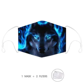 

Cool face mask 3D Printed Skull Mask Cosplayer Big Mouth Cotton Washable Breathable Mouth Mask