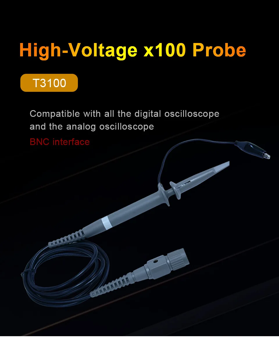 Description Picture 3 of itemHantek T3100 100MHz Oscilloscope Probe X100 Passive High Voltage Probe Oscilloscope