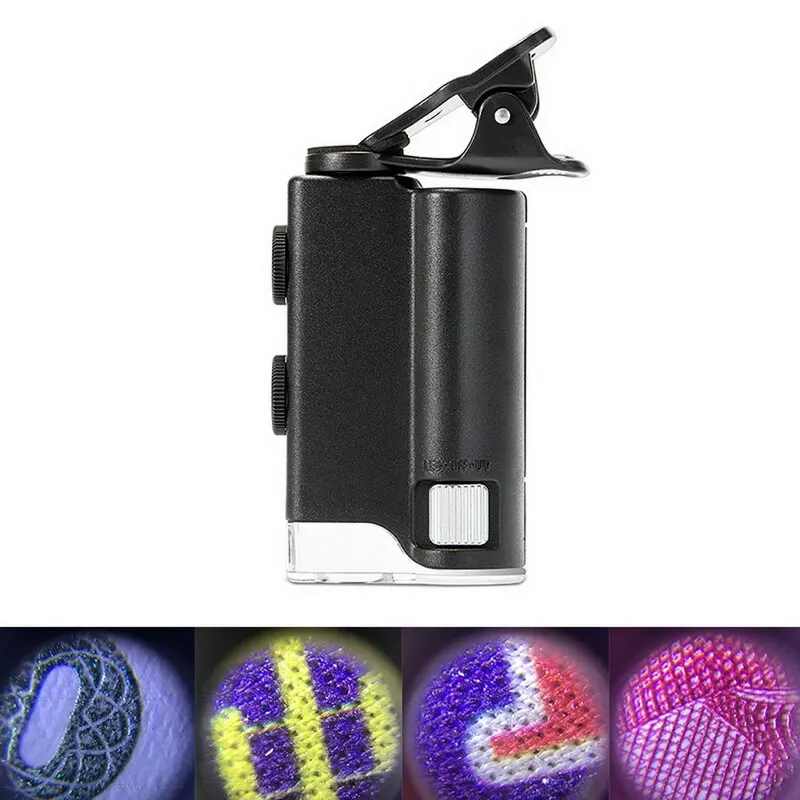 60X-100X 200X-240X Microscope Magnifier LED + Uv Light Clip-on Micro For Mobile Phone | Инструменты