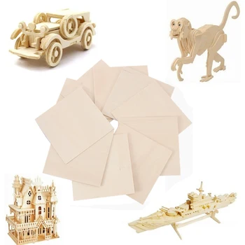 

10 pcs Wooden Plates for Sand Table Plane Model Wood Sculpture Film Props DIY Crafts Material Supplies