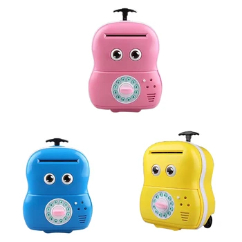

Creative Luggage Piggy Bank Mini Money Box Electronic Password Voice Chewing Coin Cash Deposit Machine Gift For Children