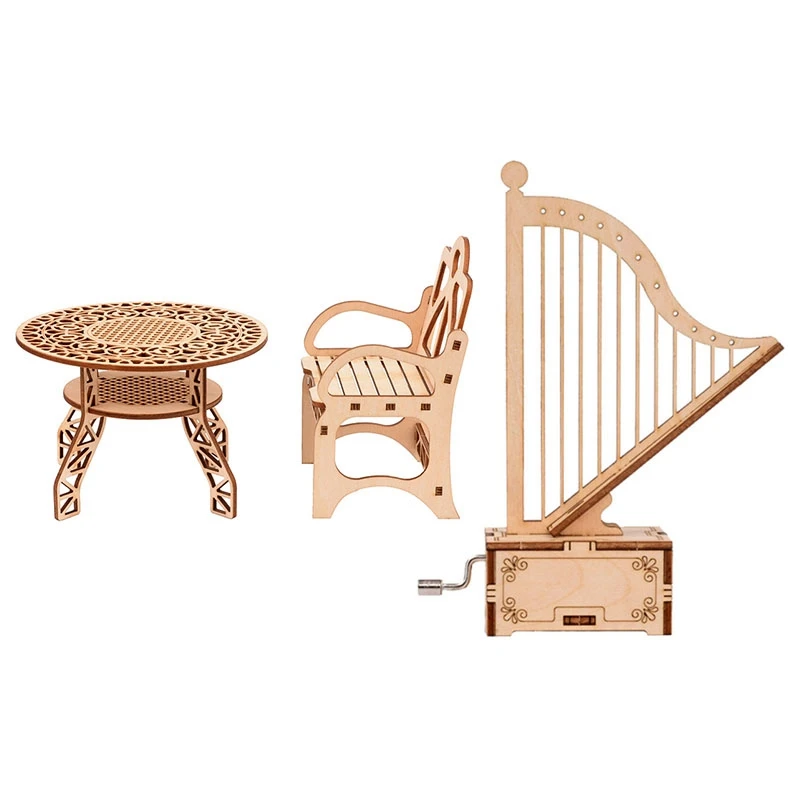 2 шт. ручной работы Арфы Форма музыкальная шкатулка деревянная для детей в