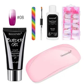 

Professional Poly Gel Set Polygel Kit Nail Extend Builder UV LED Manicure Hard Thick Gel 30ml With Mini LED Lamp