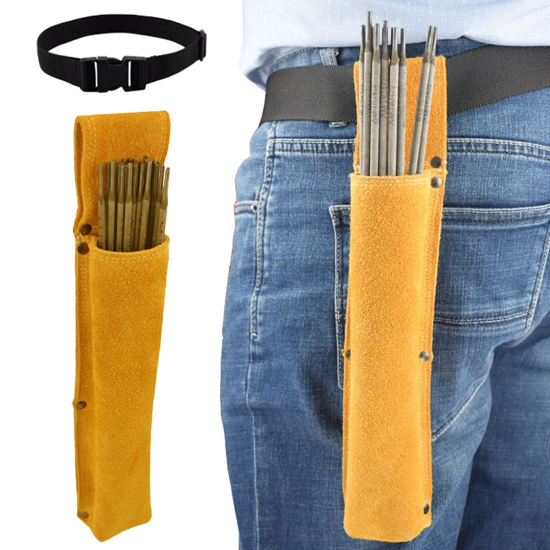 mobile tool chest Welding Rod Storage Bag Tool Bag Electrode Holder Flame Retardant Cowhide Leather Hardware Waist Bag Buckle Storage Hiking plumbers tool bag