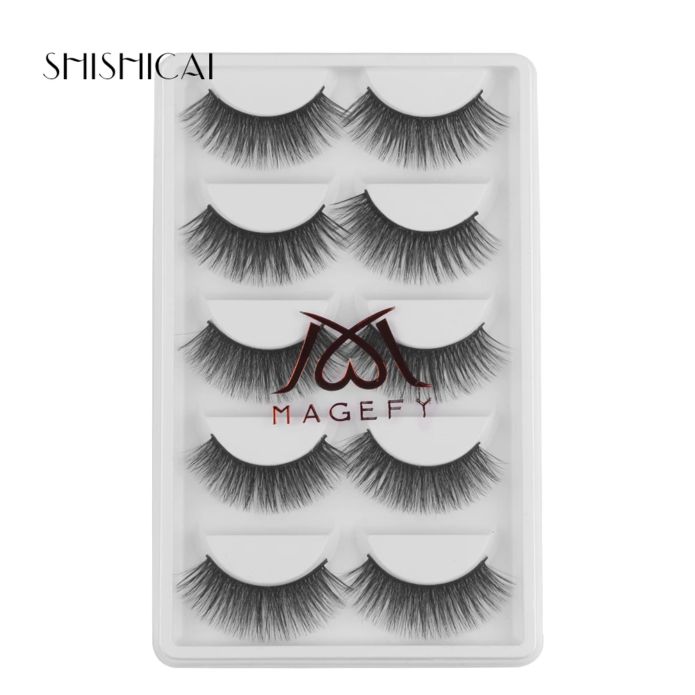 A27 MAGEFY 5 Pairs/Pack High Quality Faux 3D Mink Lashes Hair Soft Synthetic Hair False Eyelashes Professional Make up Eye Lashes - Цвет: A27