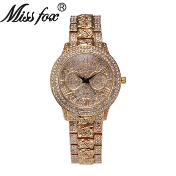 

zegarki damskie Women Watches Luxury Brand 18K Gold Watch Cuban Link Band Women Fashion 2019 Lady Wristwatches For Women Gifts