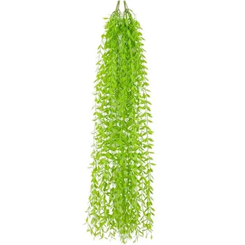 

12Pcs artificial rattan for home decoration wedding garden wall artificial rattan green wreath willow leaves 2 1