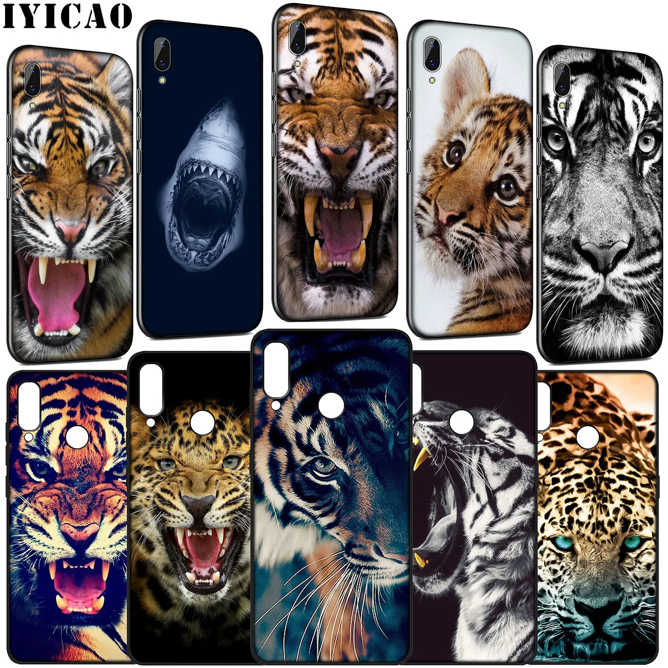 IYICAO tiger leopard Shark Stay hungry Soft Case for Huawei Y9 Y7 Y6 Prime 2019 Honor 20 10 9 9X 8C 8X 8 Lite 7C 7X 7A Pro |