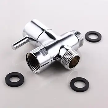 

Water Tap Diverter Shower Hose Splitter For Kitchen Bathroom Angle Valve 3 Way Chrome Shower Arm 1/2" Inlets With 3*G1/2 Washers