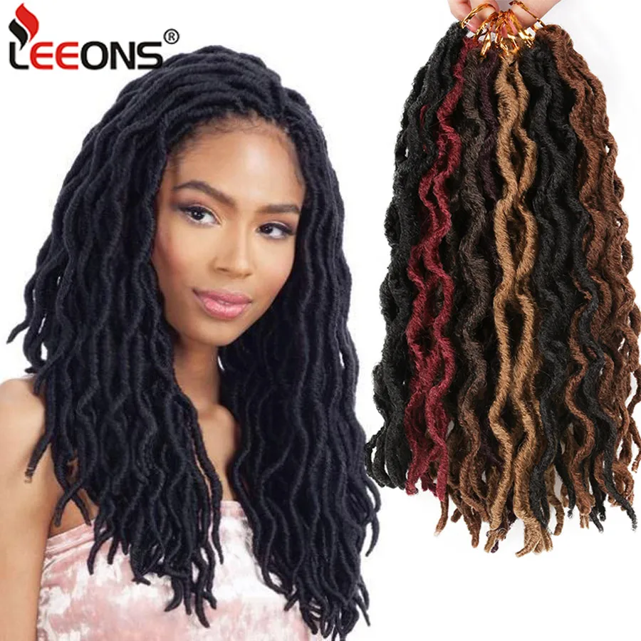 Leeons Оптовая Продажа Faux Locs Curly крючком косы для наращивания волос 6 шт