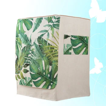 

Linen Cotton Washing Machine Cover Forest Leaves Printing Dust Cover