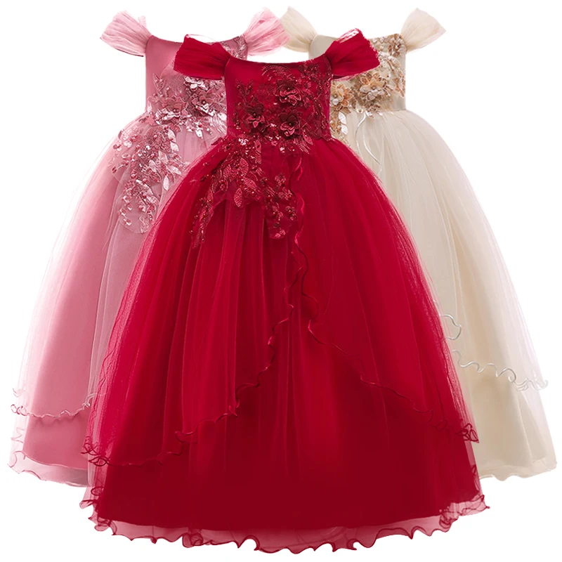 Новинка года; летнее платье принцессы без рукавов; свадебное платье для девочек; нарядное платье для девочек 5-14 лет
