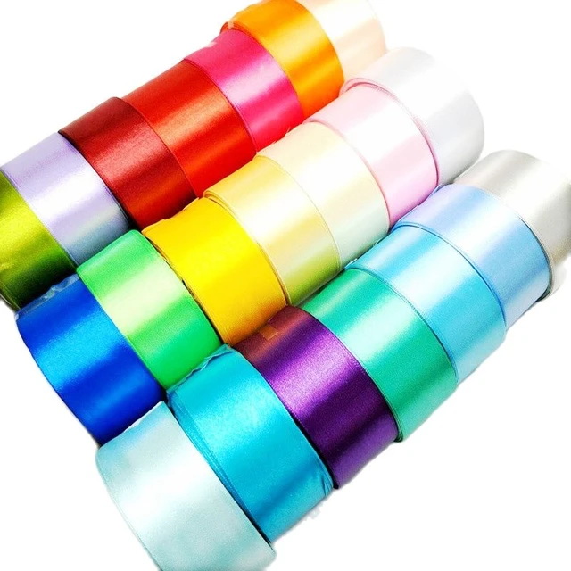 HL — Rubans en satin de couleur unie, de 15/20/25/40/50mm, pour boîte cadeau, artisanat, bricolage