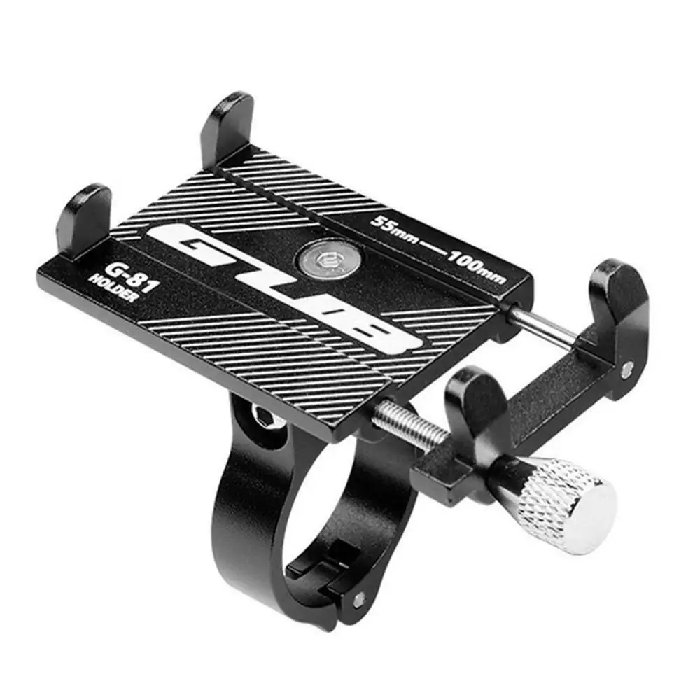 black G-81 Алюминиевый держатель для велосипеда MTB мотоцикл руль крепление для 3,5-6," смартфон gps регулируемый велосипедный держатель телефона кронштейн - Цвет: black