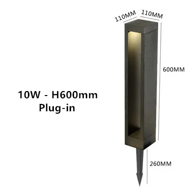 Стиль COB сад газон свет лампы 220 В 110 в 12 В открытый светодиодный Спайк свет 10 Вт Водонепроницаемый путь двора дачный пейзаж лампа - Испускаемый цвет: 600mm - Plug-in