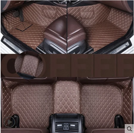 Правосторонние кожаные автомобильные коврики для Acura MDX 5 Seat и 7 Seat 2006 2007 2008- пользовательский автомобиль чехлы для ковров - Название цвета: Coffee