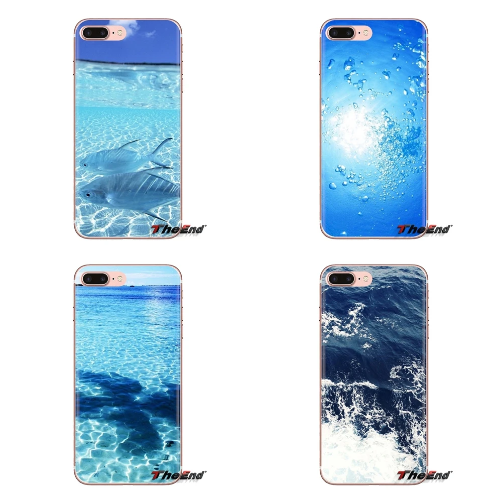 For iPhone XS Max XR X 4 4S 5 5S 5C SE 6 6S 7 8 Plus Samsung Galaxy J1 J3 J5 J7 A3 A5 blue ocean ace Transparent TPU Cases Cover |