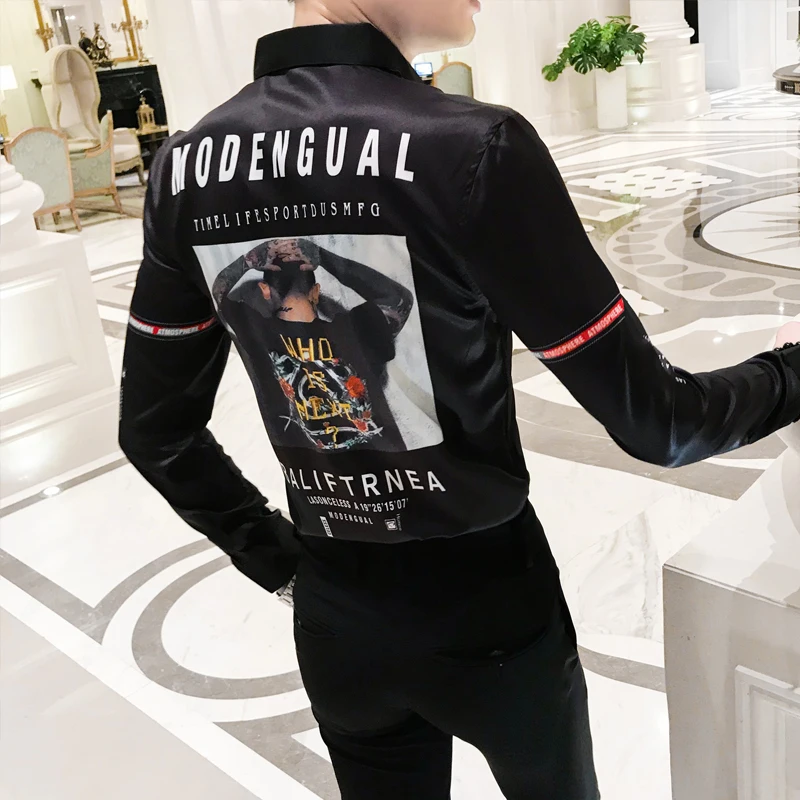 Осень 2019 тонкая мужская рубашка с длинными рукавами Social Blossom A236-9817-P55 |