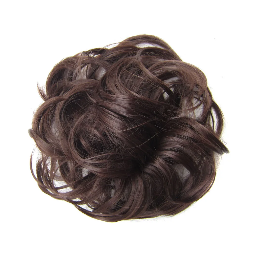 Кудрявые грязные булочки взъерошенные волосы эластичная лента Свадебный шиньон синтетические волосы резинка для волос для женщин и детей DELICE - Цвет: #4