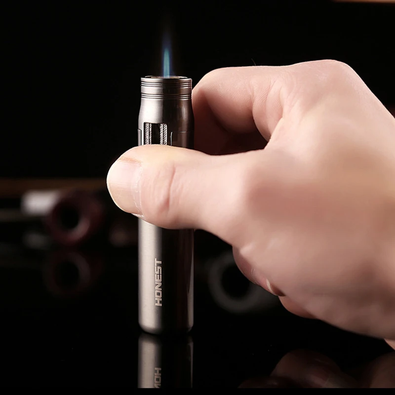 

Mini Windproof Cigar Torch Lighter Camping Survival Metal Lighter Portable Jet Flame Smoking Accessories Gadgets For Men