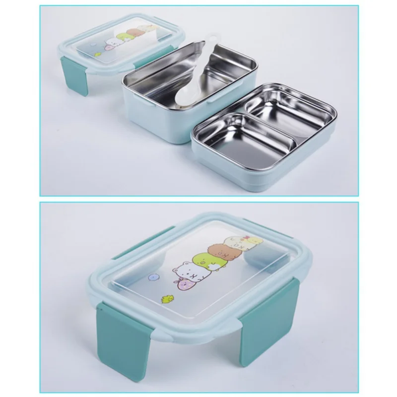 Японский стиль коробки для обеда перегородки Bento box cantee из нержавеющей стали изолированные двухслойные прямоугольные коробки для обеда