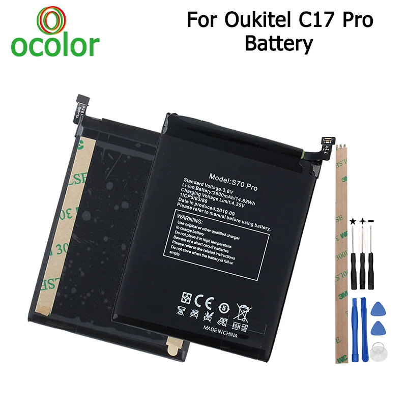 ocolor For Oukitel C17 Pro Battery 3900mAh Replacement Backup Battery High Capacity+ Tools For Oukitel C17 Pro Phone Batteria