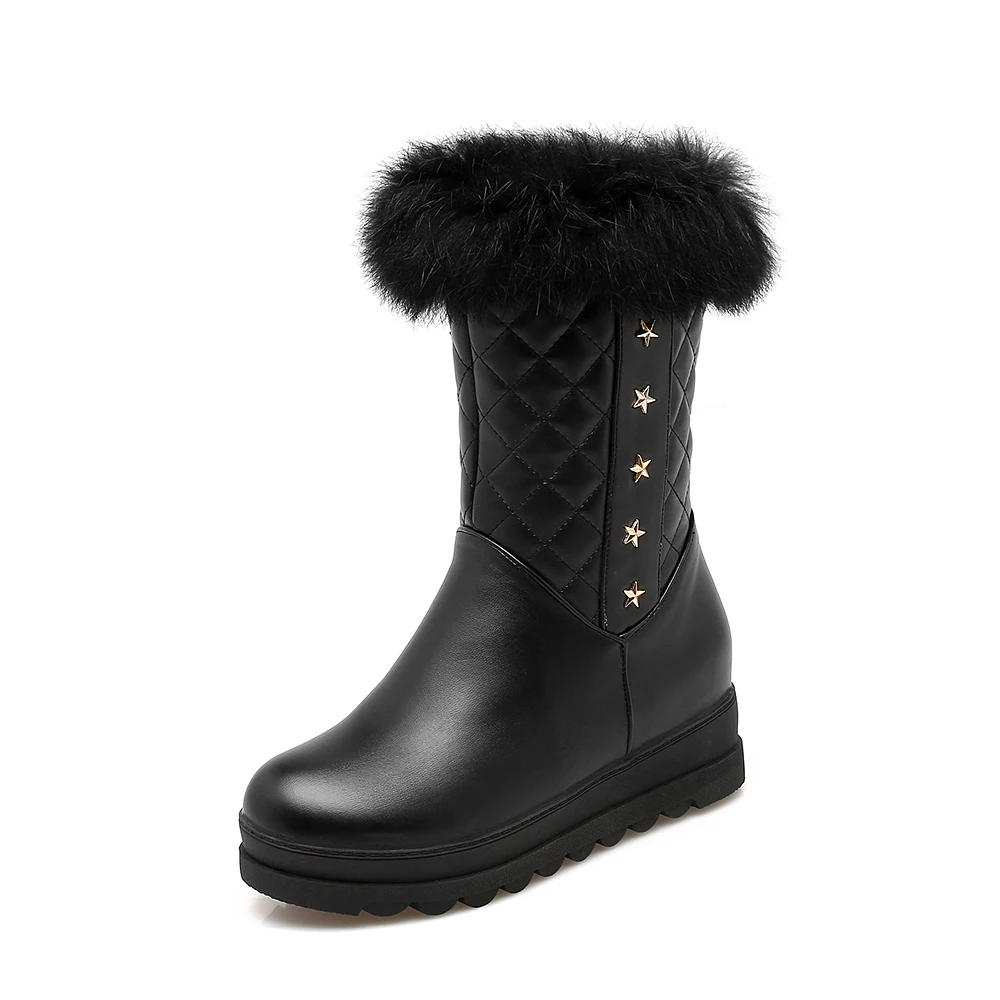 TXCNMB winter ankle boots platform Women snow boots shoes woman high quality PU soft leather warm sweet fashion