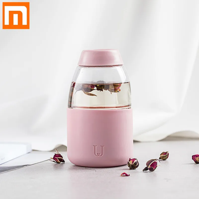 

Xiaomi Jordan&Judy Water Cup Fruit Tea Bottle 260ml 560ml 2 Colors Stylish Portable Tritan Leakproof Bottle Silicone Cover