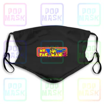

Ms. Pacman Ghost Classic Retro Arcade Video Game Title Sign Washable Reusable Mask with 2Pcs PM2.5 Filters 5 Layers