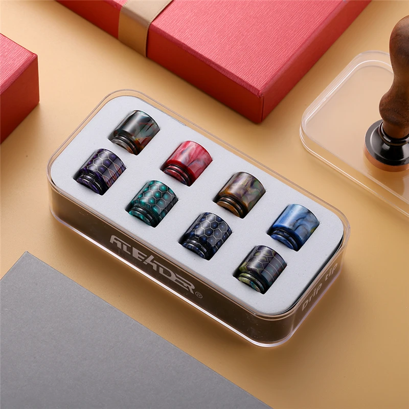 

Best Aleader 810 510 Snake Skin Drip Tip Kit Epoxy Resin PEI Beeswax Wide Bore Short Snakeskin Atomizer RDA RTA Tank Accessories