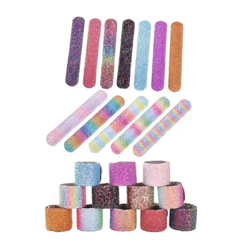 

free shipping 12pcs Glitter Slap Bracelets for Kids, Colorful Snap Bracelet Set for Girls Boys and Adults