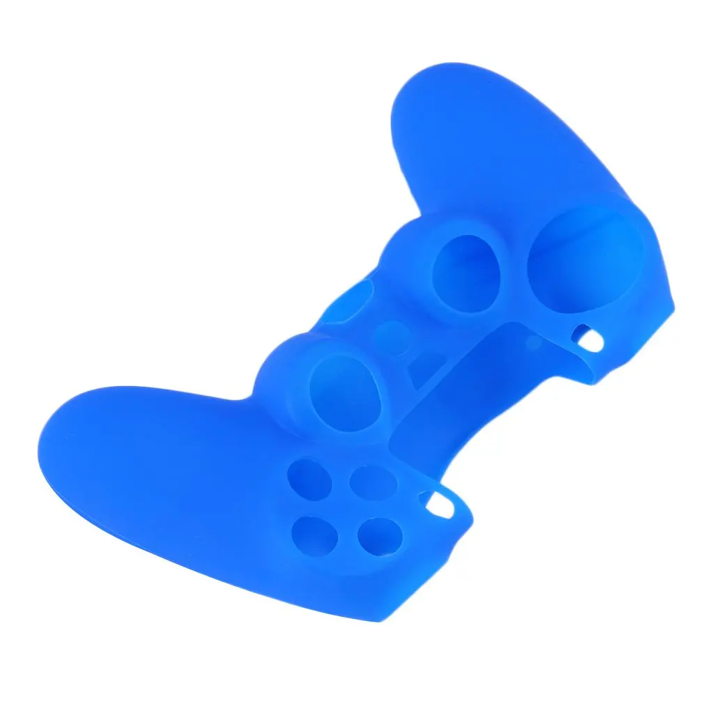 Newest black blue red Soft Silicone Rubber Gel Skin Non-slip Case Cover for PS4 Controller