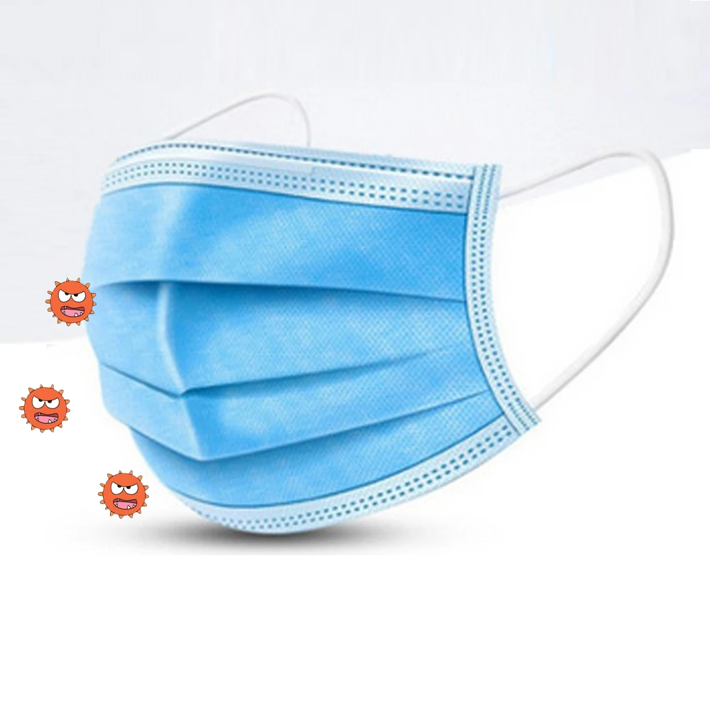 

50pcs Disposable Elastic Mouth Soft Breathable Face Mask Waterproof for Anti virus formaldehyde bad smell Bacteria proof face
