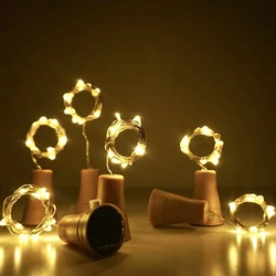 LED solar wine bottle cork lamp string copper wire fairy tale lamp holiday party bar restaurant dance party decoration solar