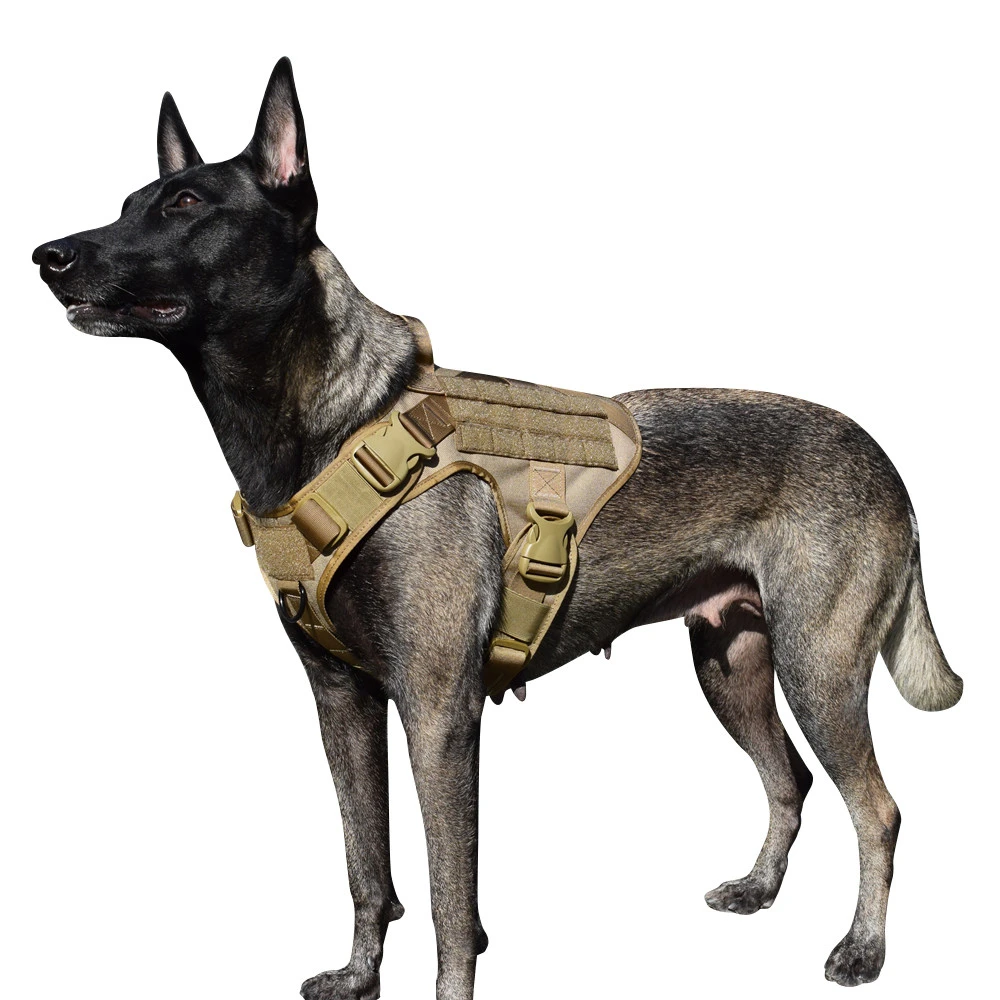 MXSLEUT táctico Molle K9 para perro, chaleco de servicio de trabajo con asa, chaleco táctico para perro con correa de frontal|avs vest| -