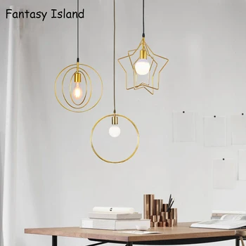 

Retro loft industrial iron hanging lights E27 85-265v LED black golden pendant lamps for kitchen living room bedroom restaurant