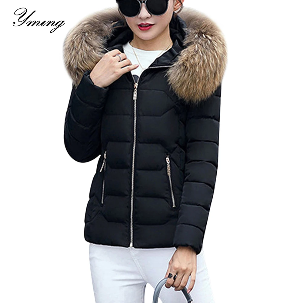  Winter Down Jackets Women Fashion Warm Coat Cotton Thickening Parka Fur Collar Jackets with Hooded 