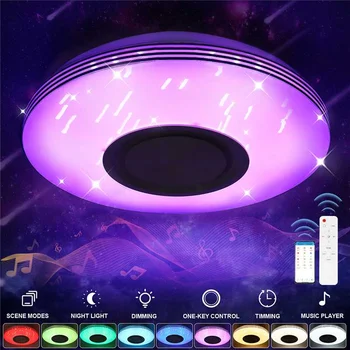 

150W LED Ceiling Lights bluetooth Speaker Wifi Smart Phone APP Remote Control Light RGB Dimmable Bedroom 30cm Ceiling Lamp