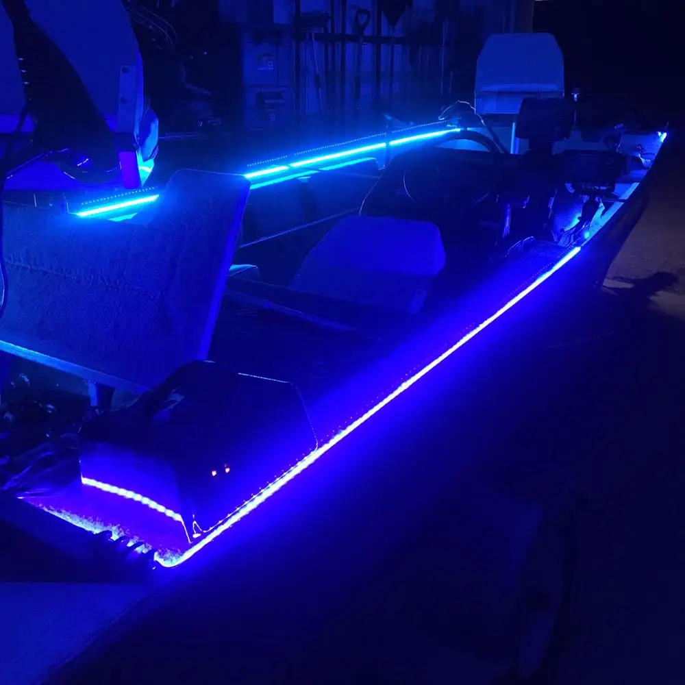 1x 16FT морской лодка синий IP67 Водонепроницаемый светодиодный фонарь для каяк лодка Светодиодная лампа для рыбалки комплект холодный белый теплый белый синий RGB