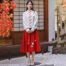 Красный танцевальный костюм с вышивкой Hanfu Женский праздничный наряд Восточное зимнее платье феи певцы сценическая одежда DC3164