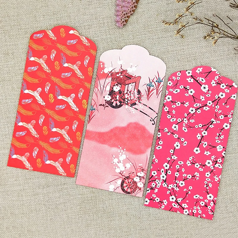 

10PCS New Year Red Pocket Creative Red Bag Spring Festival Marriage Birthday Red Envelopes Wedding Supplies